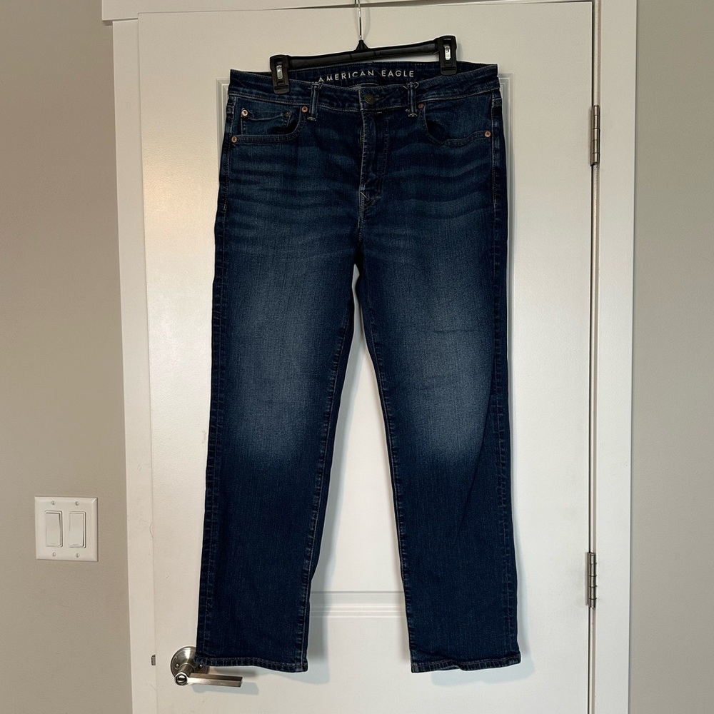 American Eagle Airflex Athletic Fit Jeans Mens 33x30 Blue Straight Stretch
